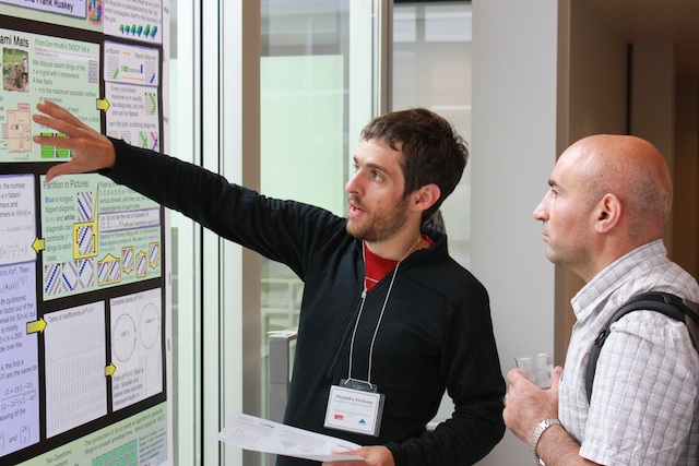 Alejandro Erickson, explaining his research on tatami coverings.